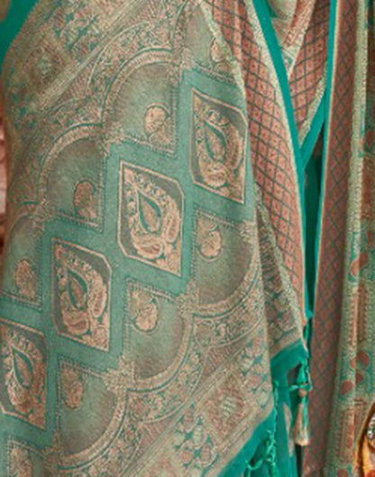 Teal Green Georgette Weaving Banarasi Saree