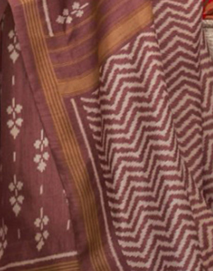 Mauve Silk Printed Saree