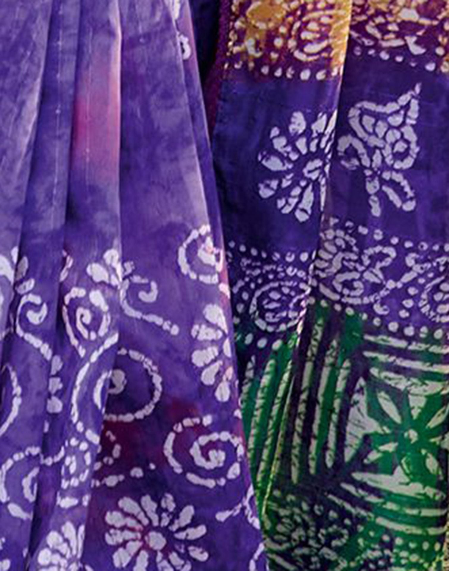 Purple Cotton Printed Saree