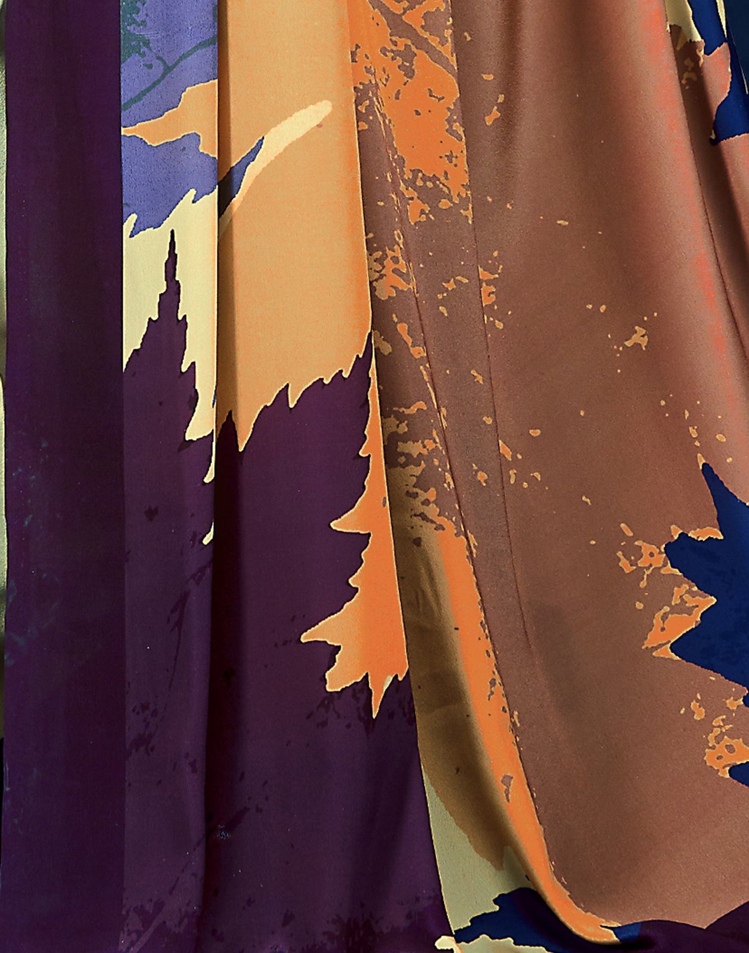 Yellow Polyester  Printed Printed Saree