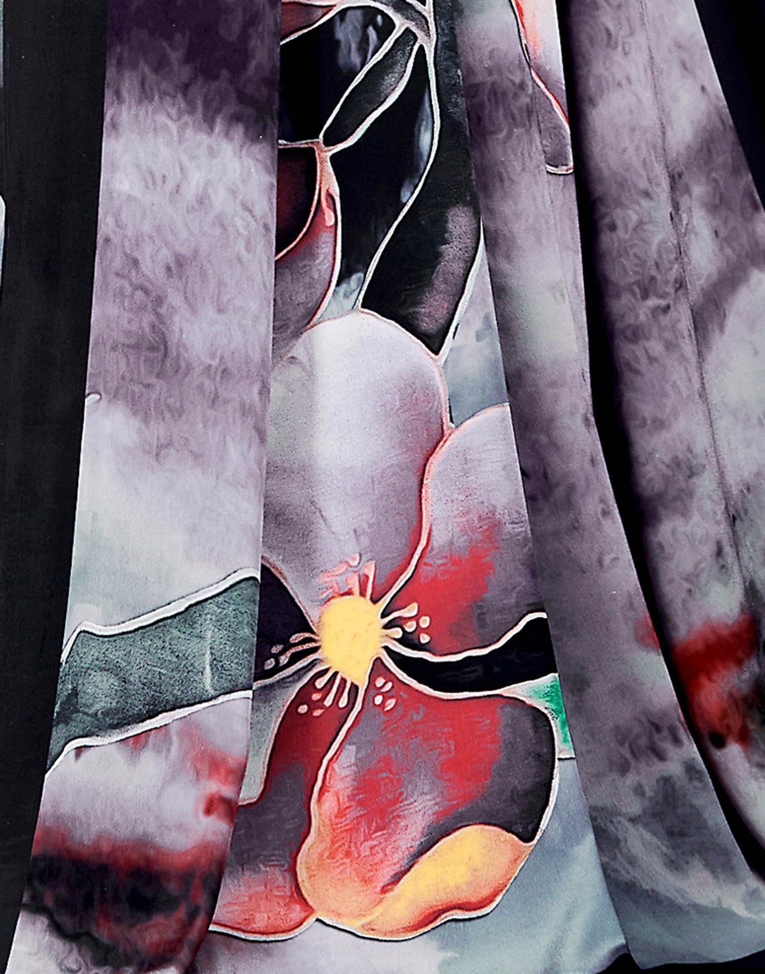 Grey Polyester  Printed Printed Saree