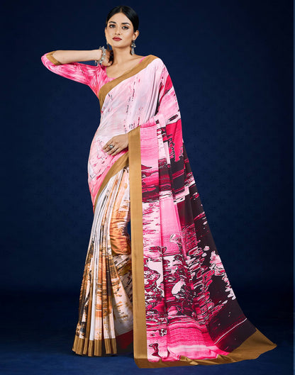 Multicoloured Polyester  Printed Printed Saree