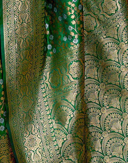 Dark Green Silk Weaving Banarasi Saree