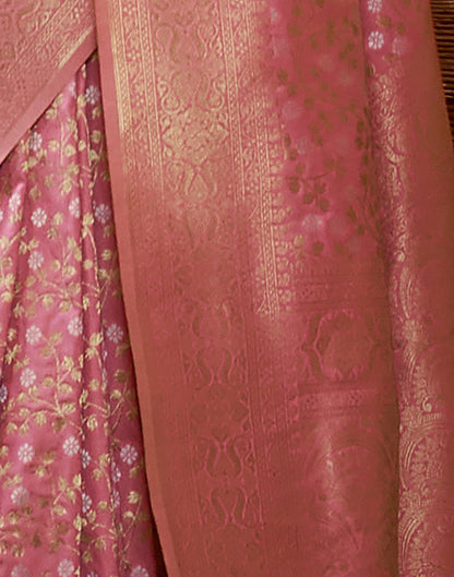 Light Pink Silk Weaving Banarasi Saree