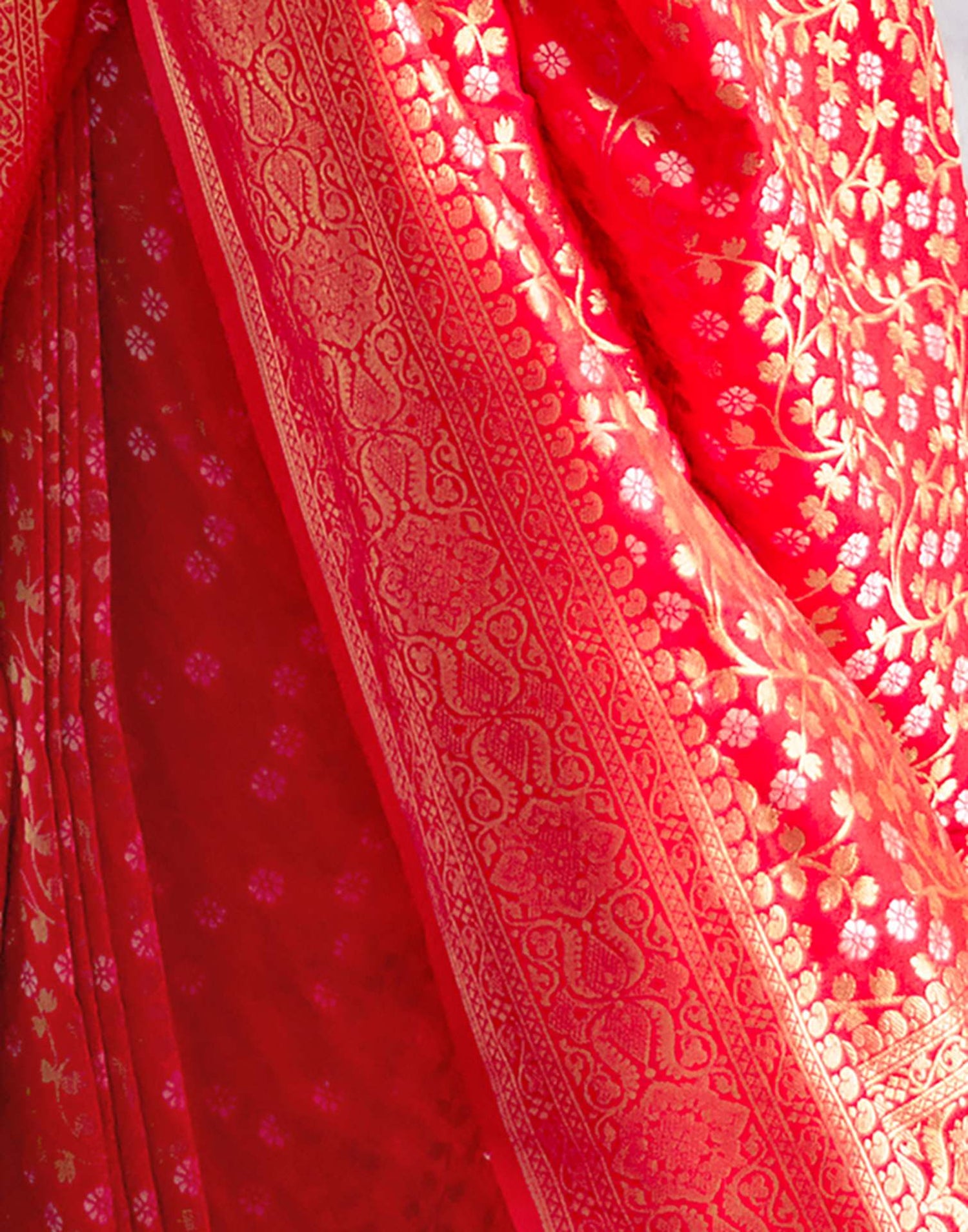 Red Silk Weaving Banarasi Saree