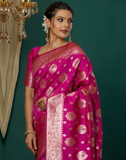 Magenta Silk Weaving Banarasi Saree