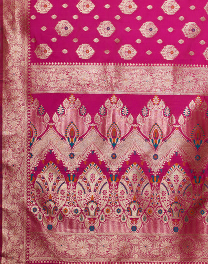 Magenta Silk Weaving Banarasi Saree