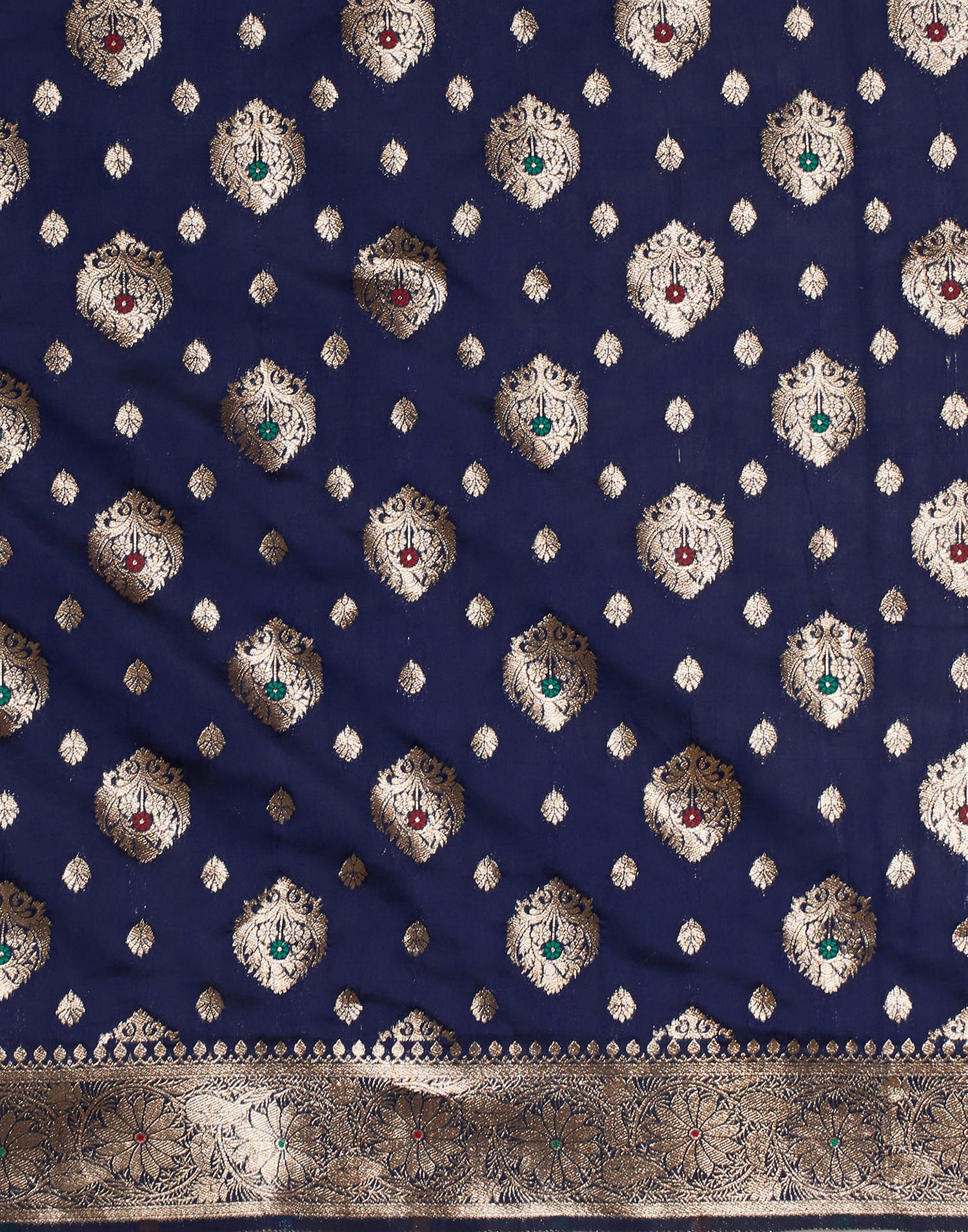 Navy Blue Silk Weaving Banarasi Saree