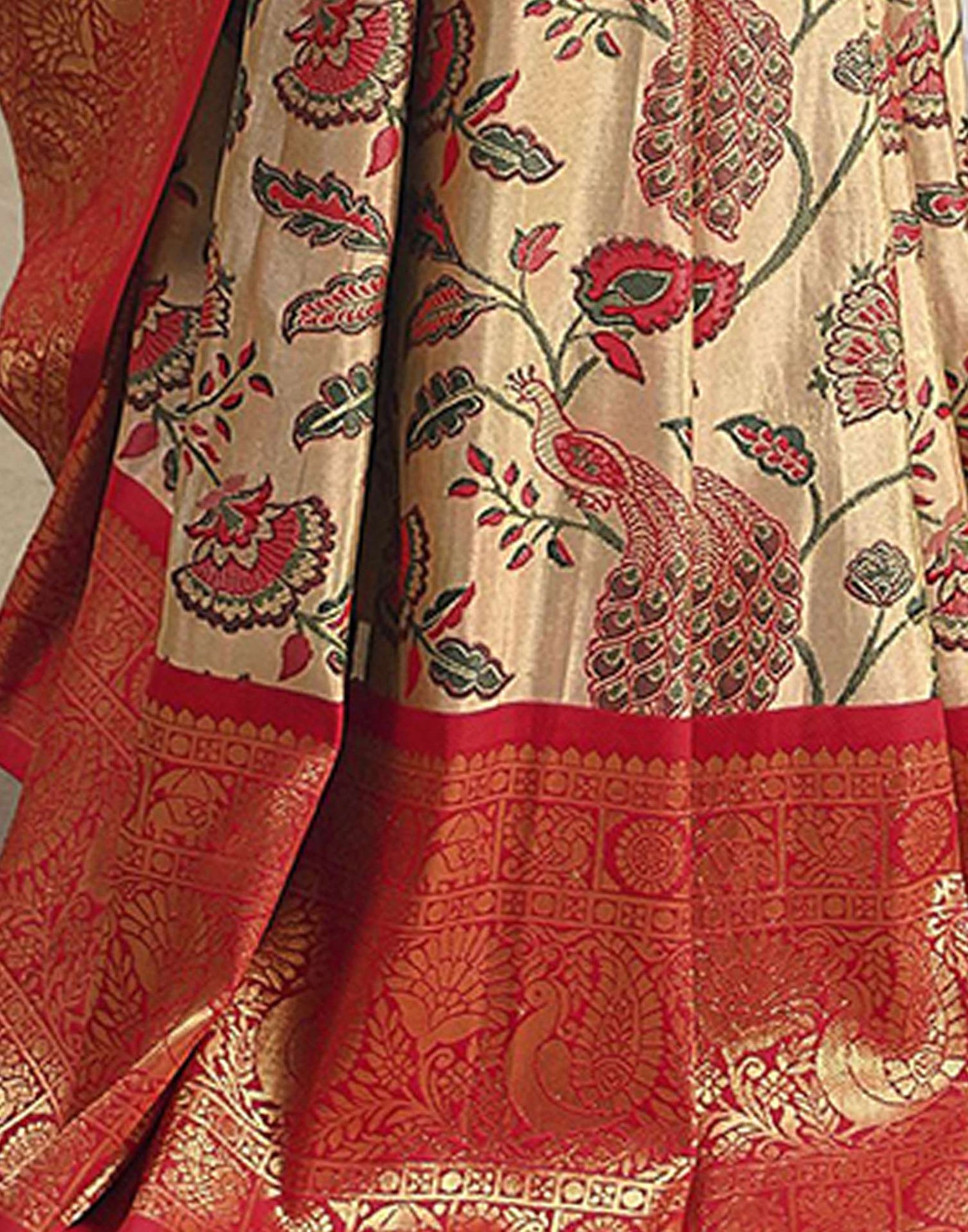 Red Silk Weaving Banarasi Saree