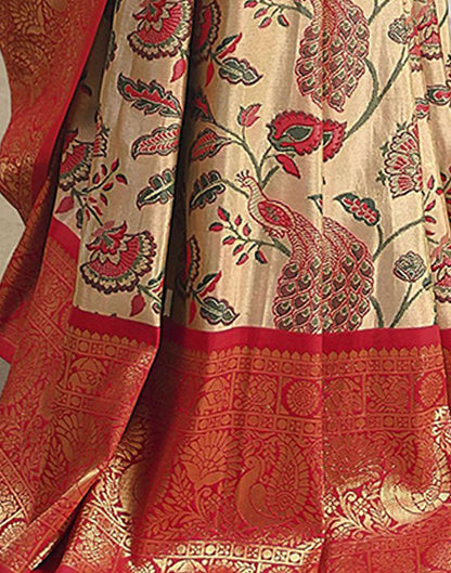 Red Silk Weaving Banarasi Saree