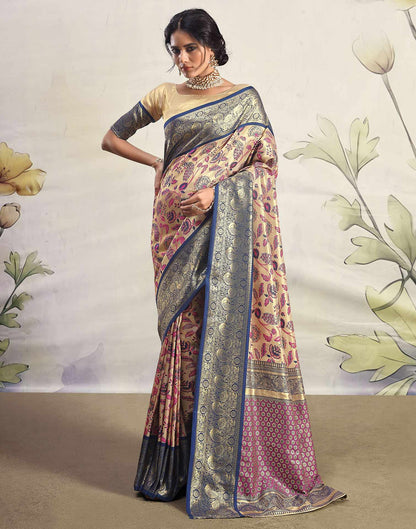 Navy Blue Silk Weaving Banarasi Saree