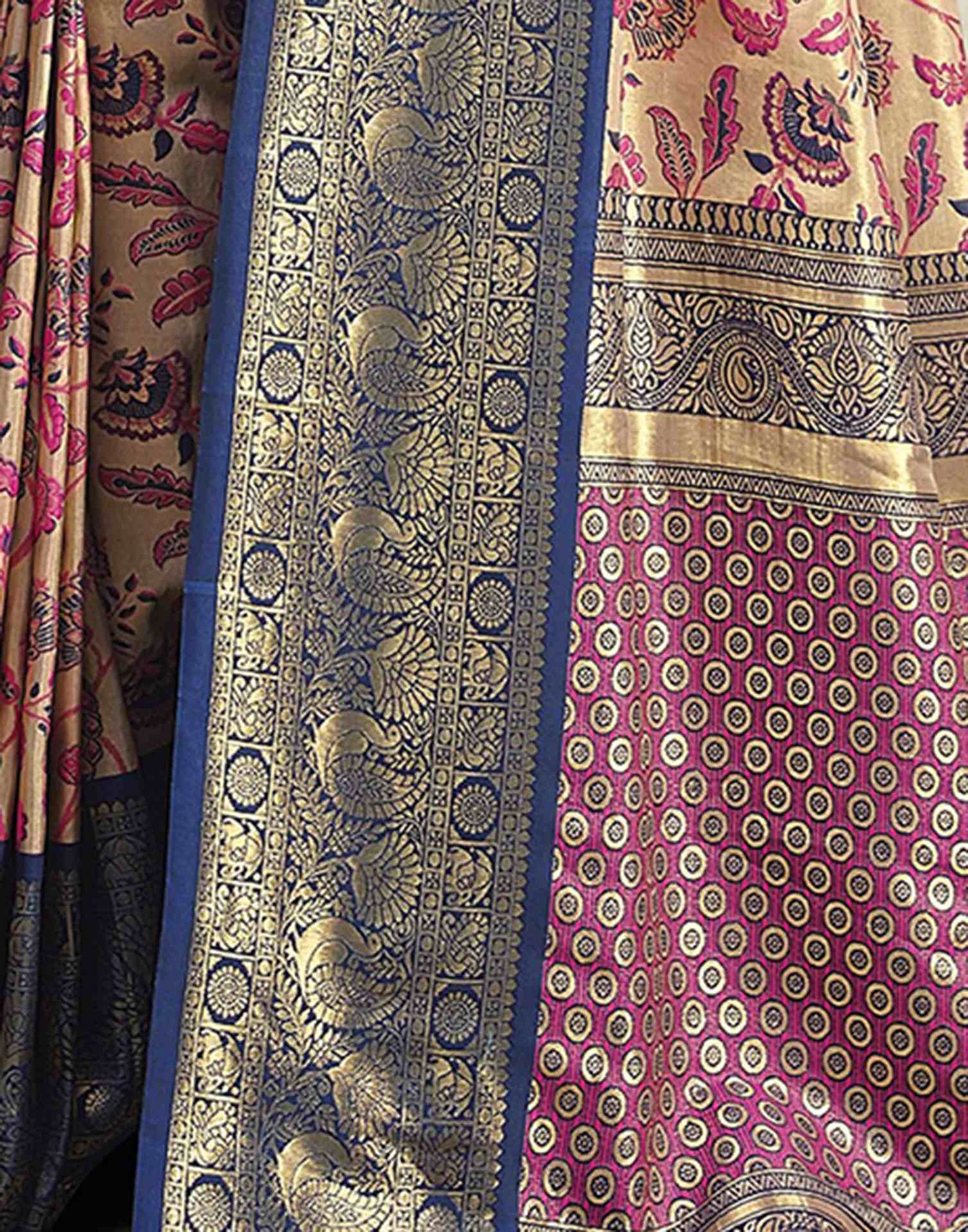 Navy Blue Silk Weaving Banarasi Saree