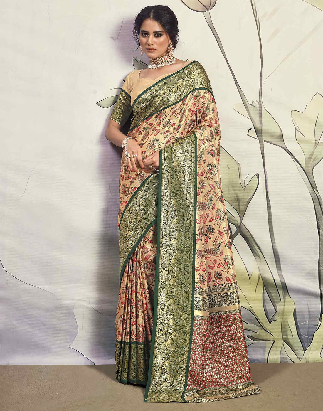 Dark Green Silk Weaving Banarasi Saree