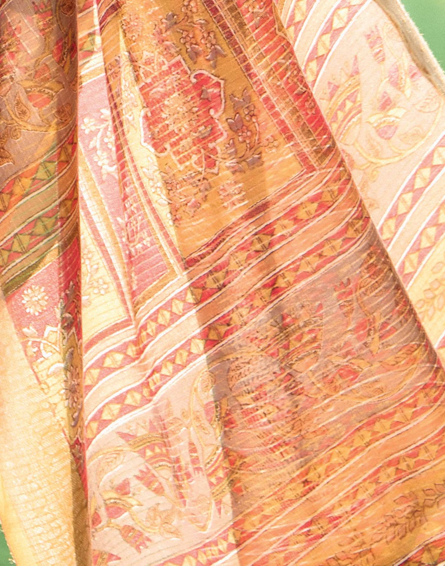 Duul Brown Cotton Silk Printed Saree