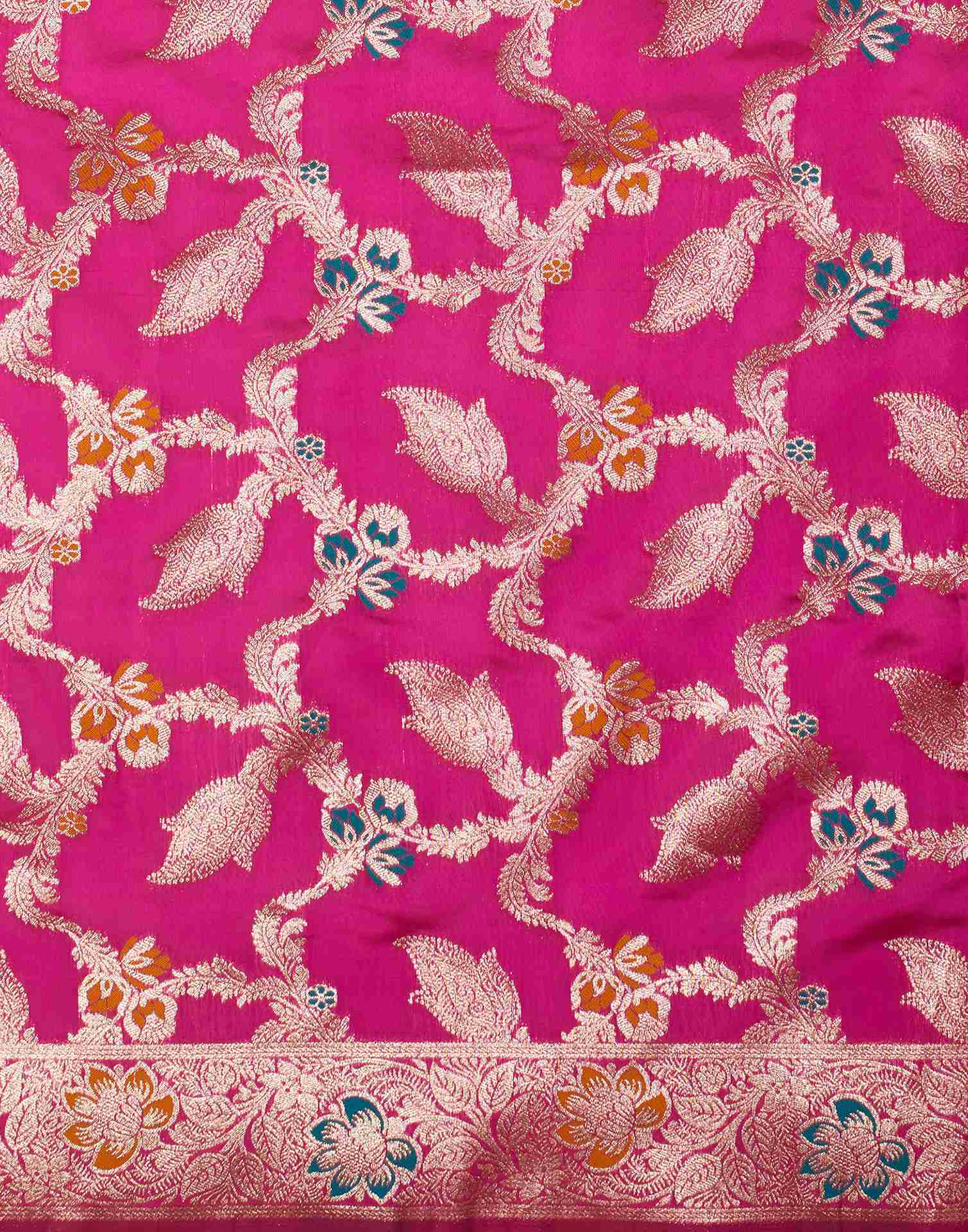 Magenta Silk Weaving Banarasi Saree