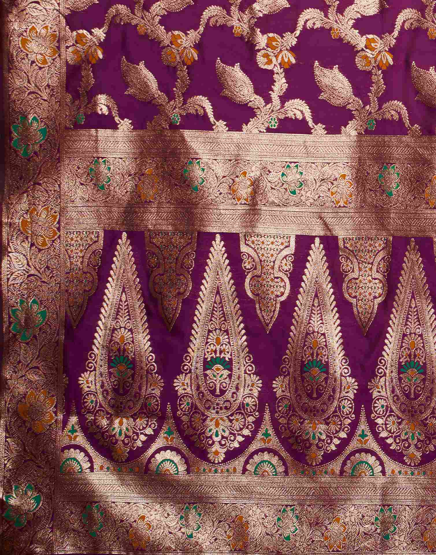 Wine Silk Weaving Banarasi Saree