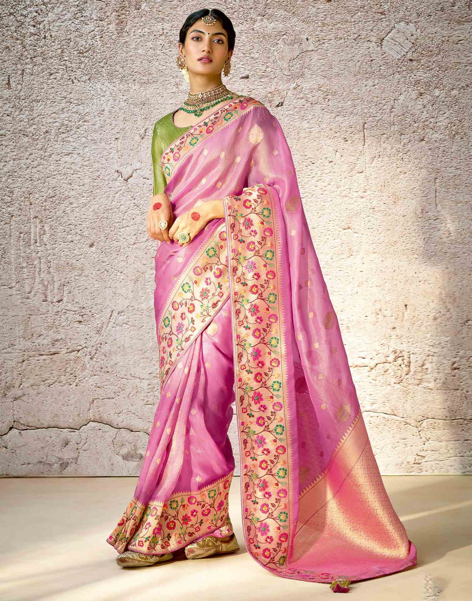 Pink Silk Woven Paithani Saree