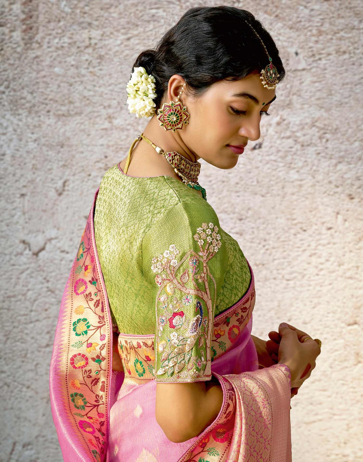 Pink Silk Woven Paithani Saree