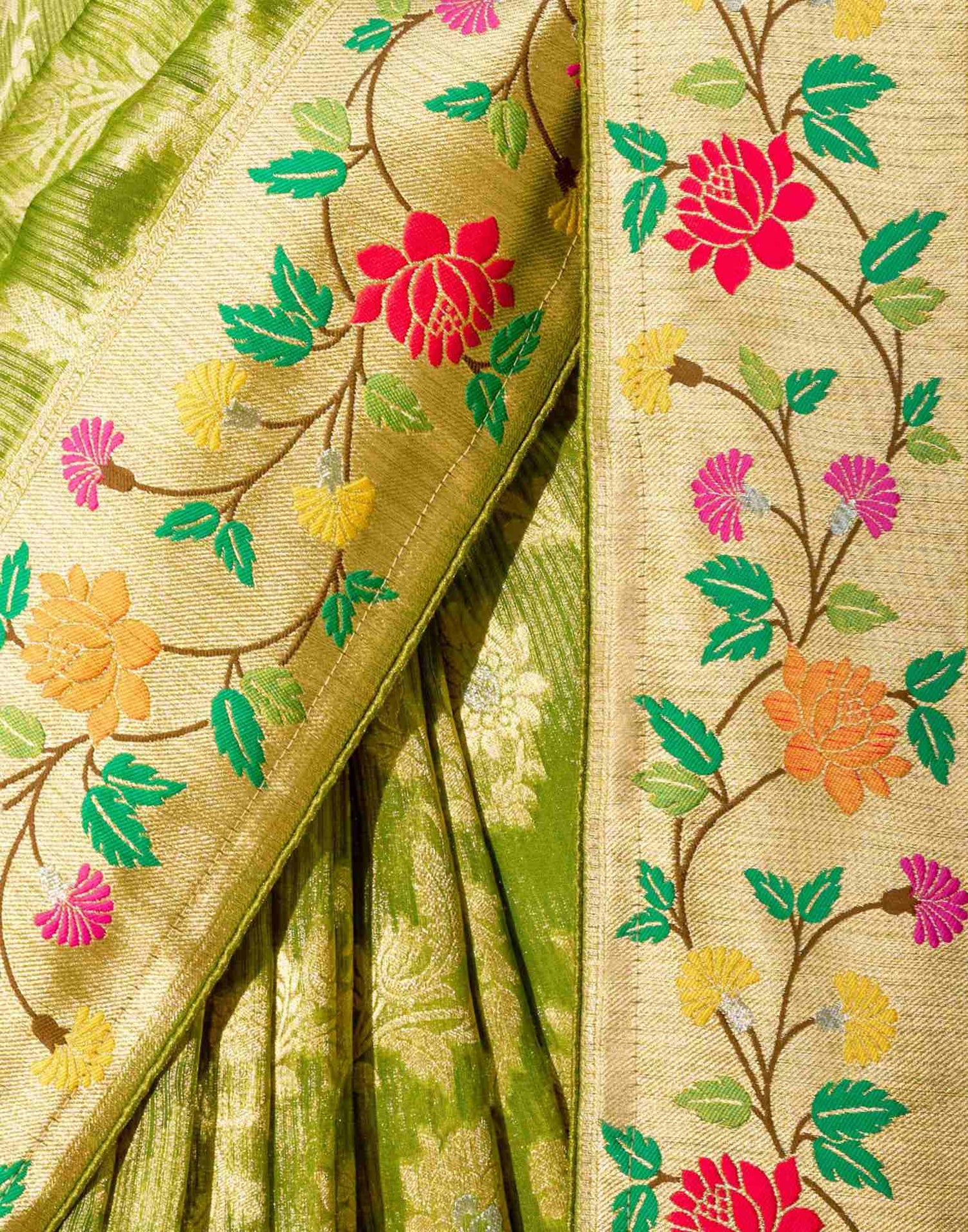 Green Silk Woven Banarasi Saree