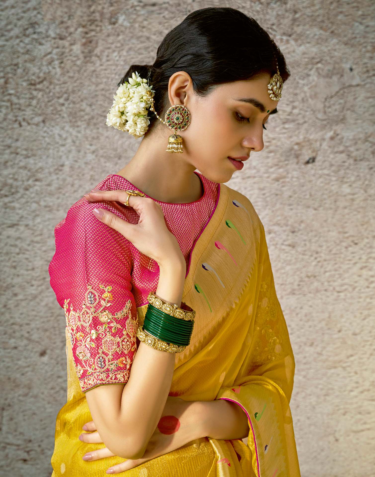 Yellow Silk Woven Paithani Saree