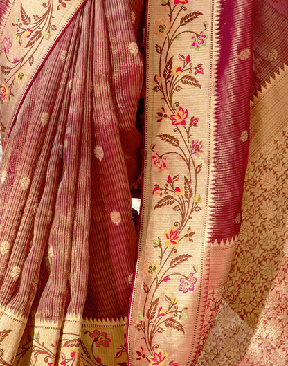 Maroon Silk Woven Paithani Saree