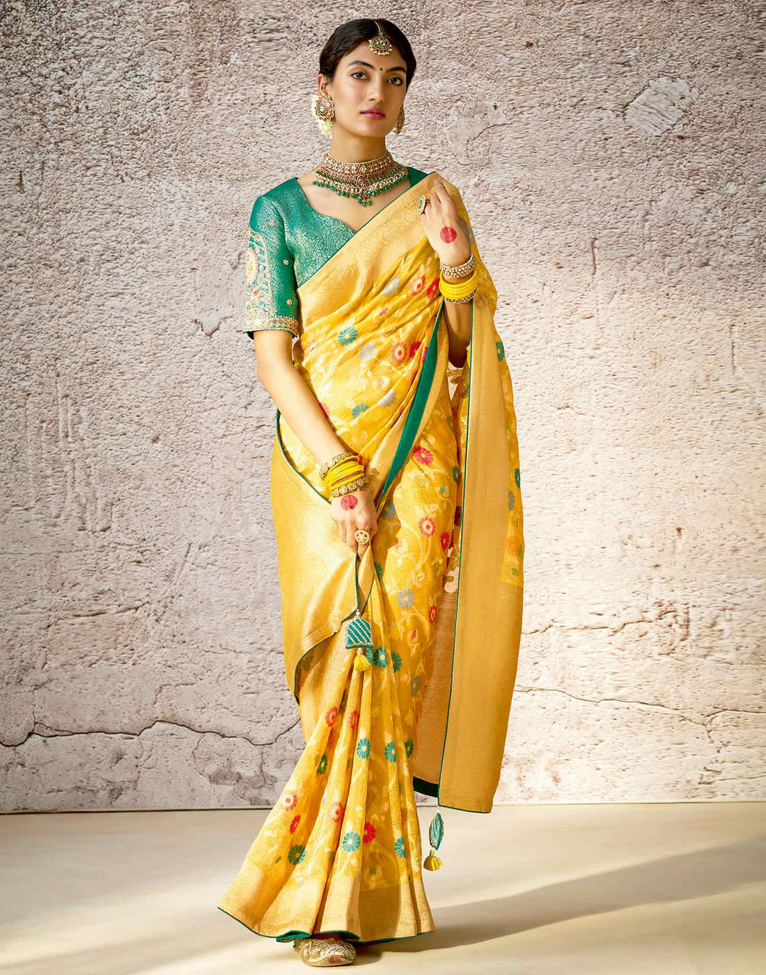 Yellow Silk Woven Paithani Saree