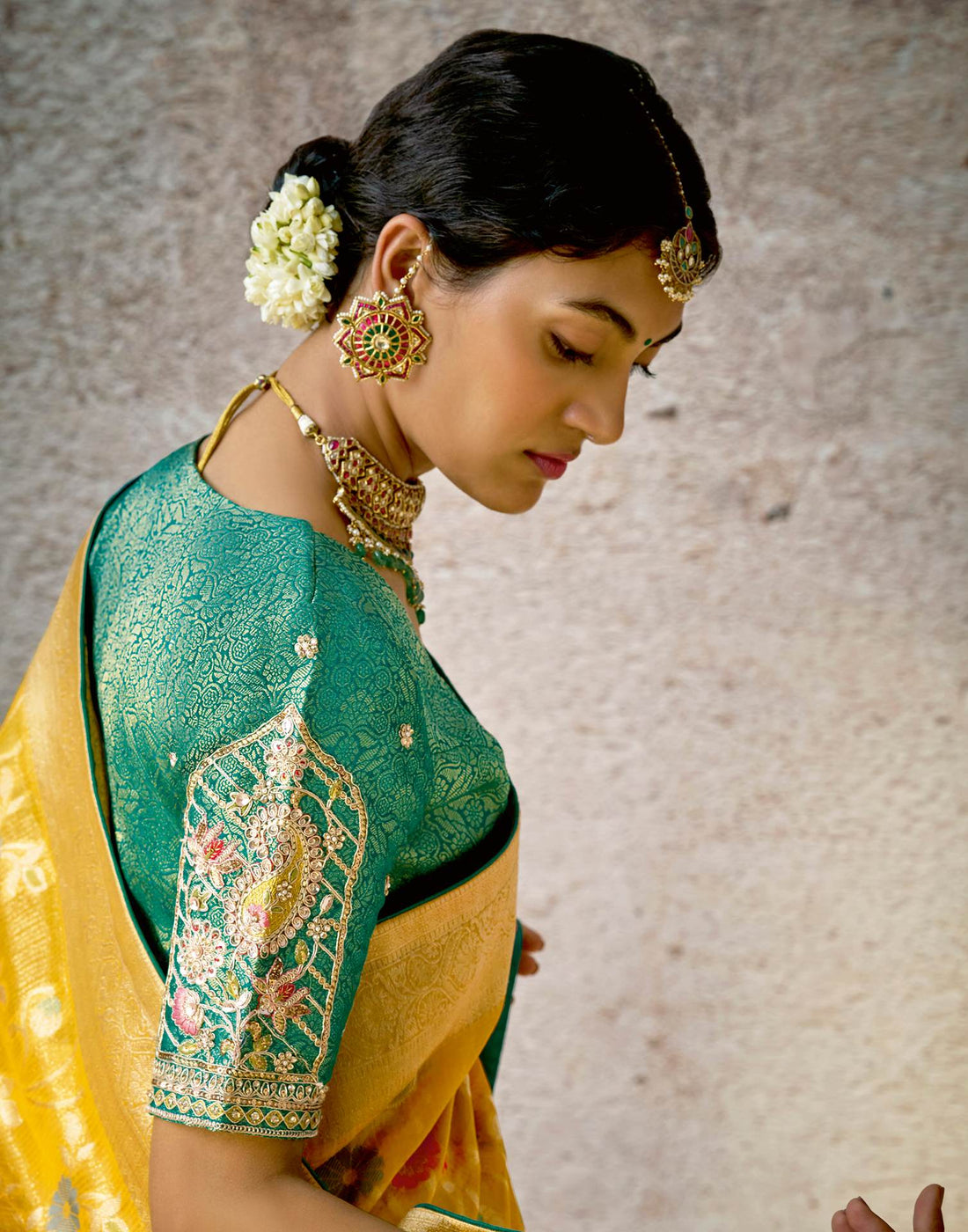 Yellow Silk Weaving Banarasi Saree