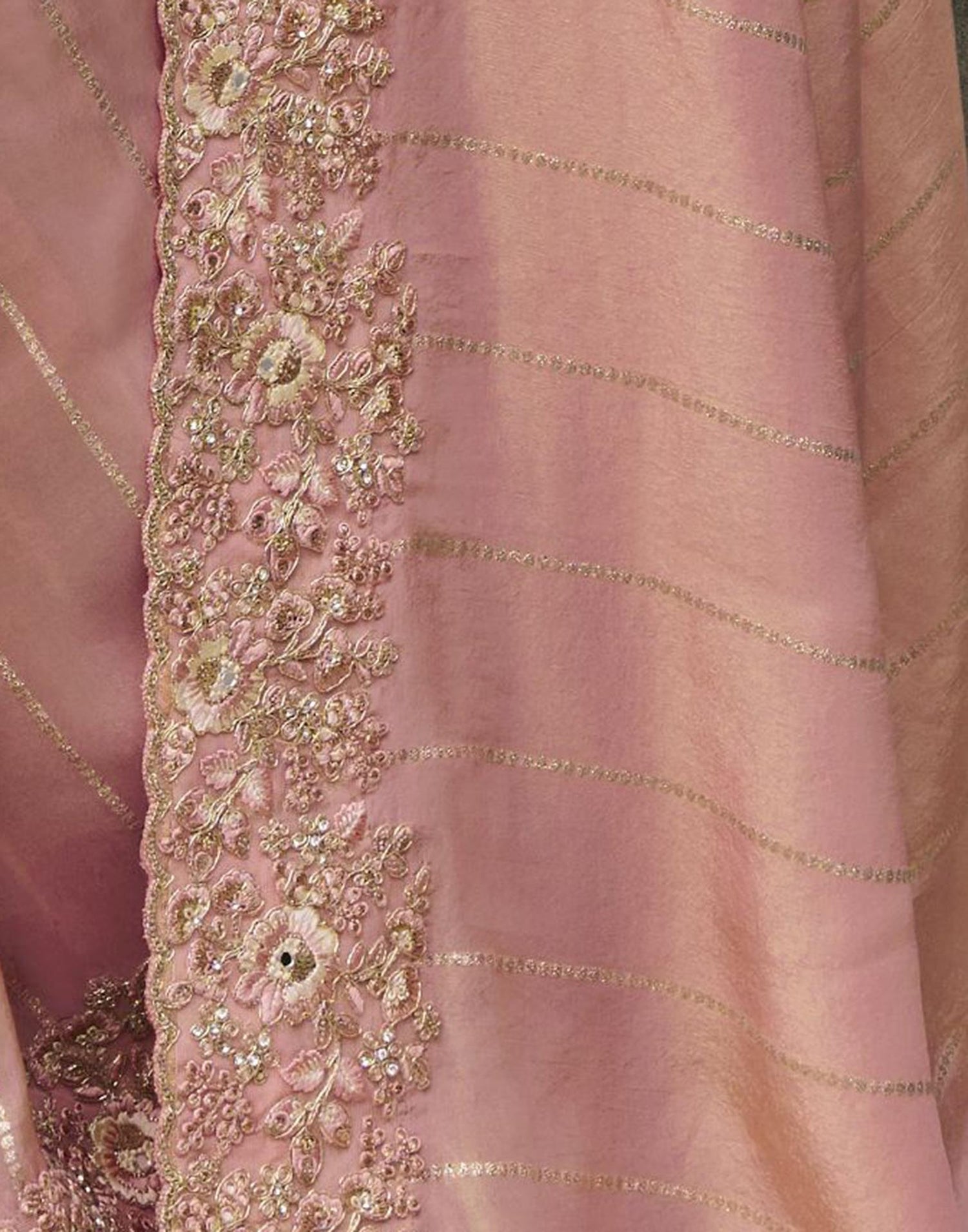 Rose Pink Silk Weaving Embroidery Saree