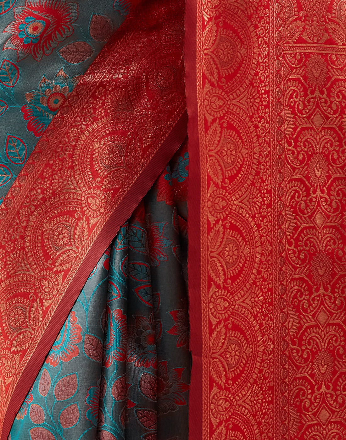 Blue Silk Blend Woven Woven Saree