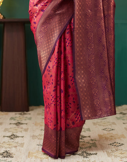 Pink Silk Weaving Banarasi Saree