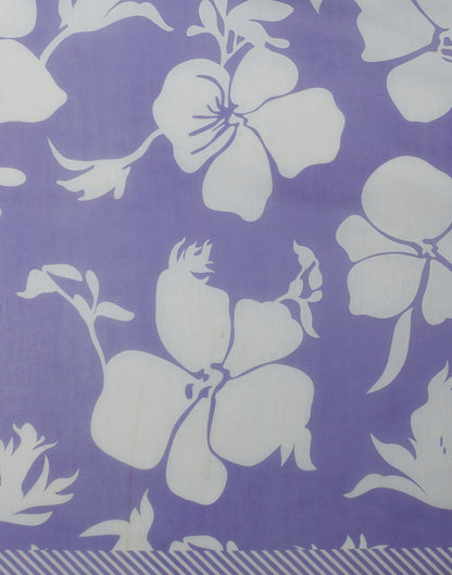 Violet Cotton Printed Saree