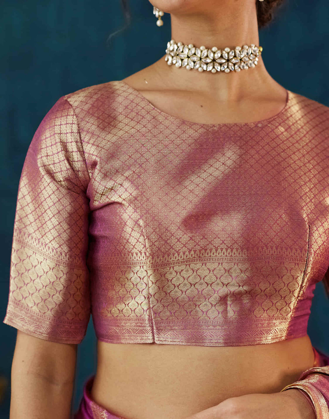 Dark Pink Silk Weaving Banarasi Saree