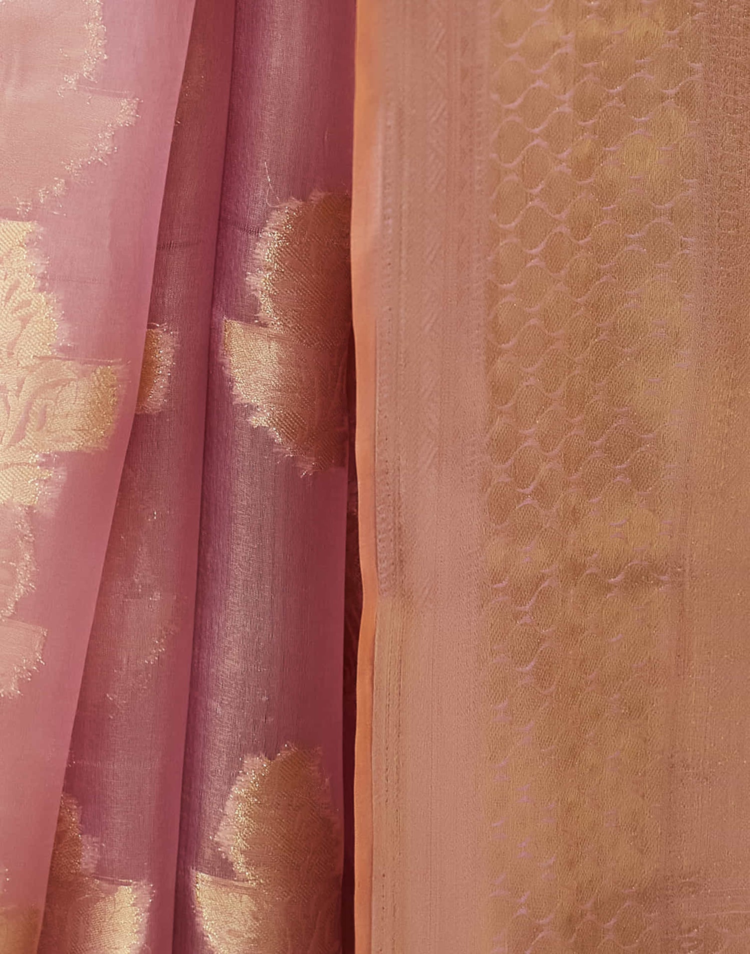 Light Pink Silk Weaving Banarasi Saree