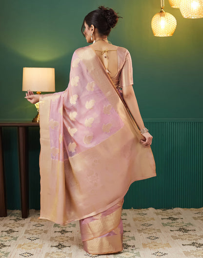 Light Pink Silk Weaving Banarasi Saree