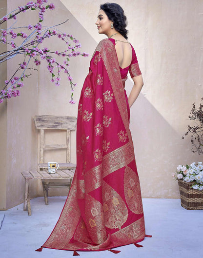 Rani Pink Silk Weaving Banarasi Saree