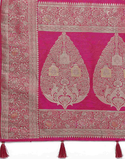 Rani Pink Silk Weaving Banarasi Saree