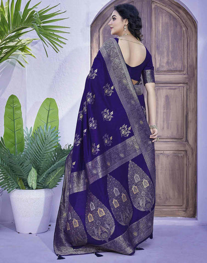 Indigo Silk Weaving Banarasi Saree