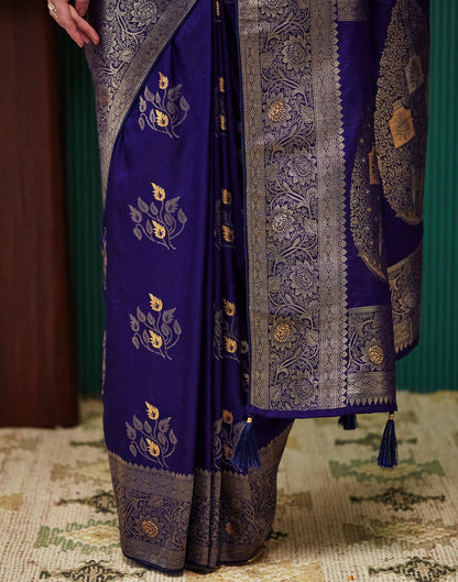 Indigo Silk Weaving Banarasi Saree