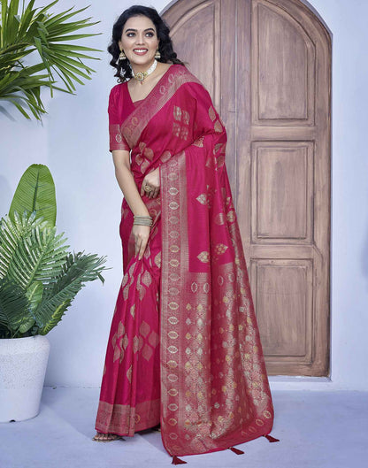 Rani Pink Silk Weaving Banarasi Saree