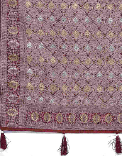 Maroon Silk Weaving Banarasi Saree