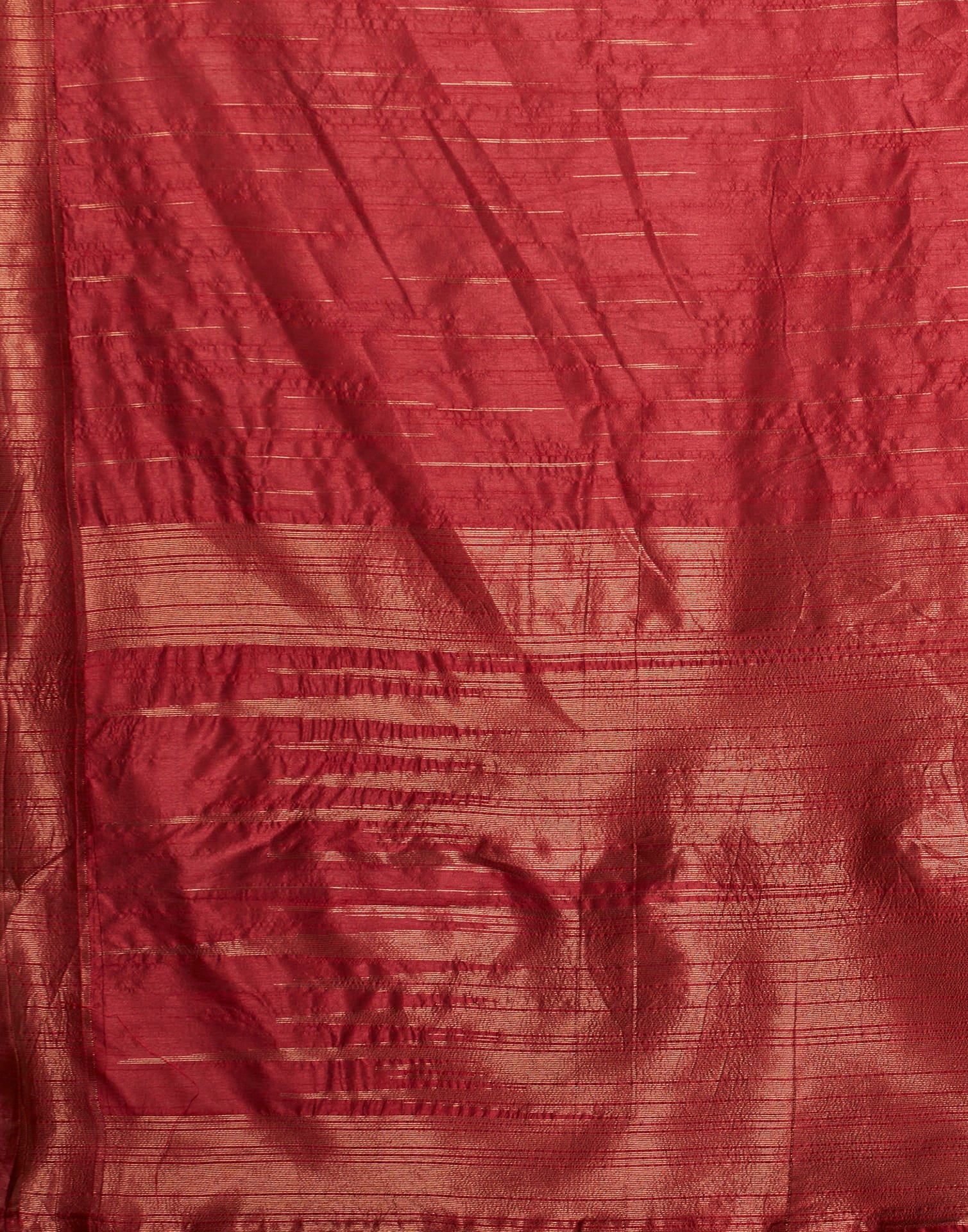 Red Silk Blend Woven Kanjivaram Saree