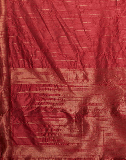 Red Silk Blend Woven Kanjivaram Saree