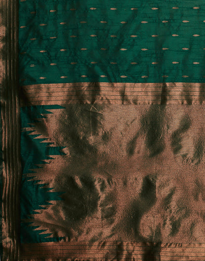 Green Silk Blend Woven Kanjivaram Saree