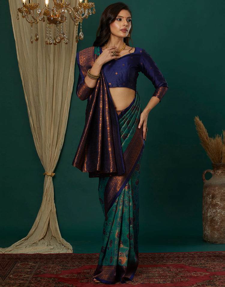 Green Silk Woven Banarasi Saree