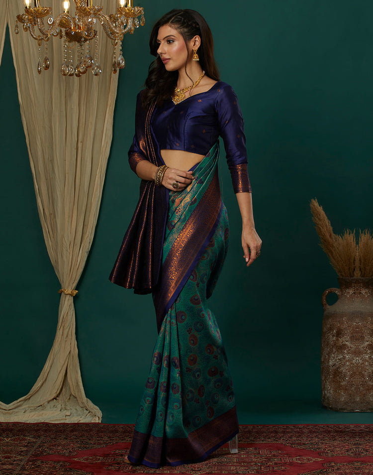 Green Silk Woven Banarasi Saree