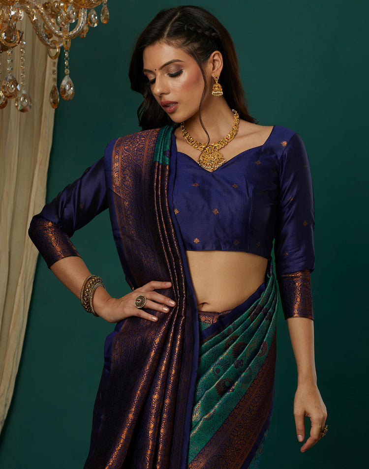 Green Silk Woven Banarasi Saree