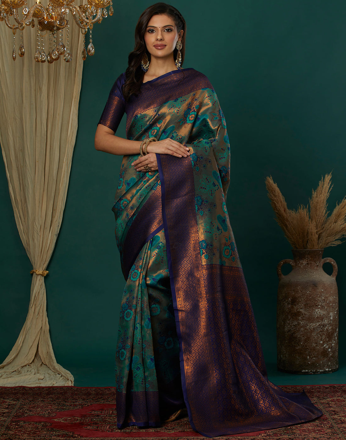 Green Silk Woven Saree