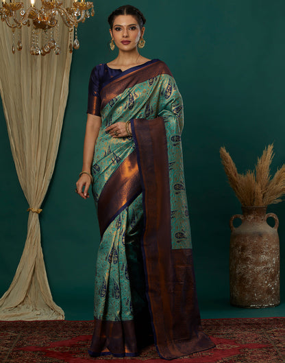 Pista Green Silk Weaving Banarasi Saree