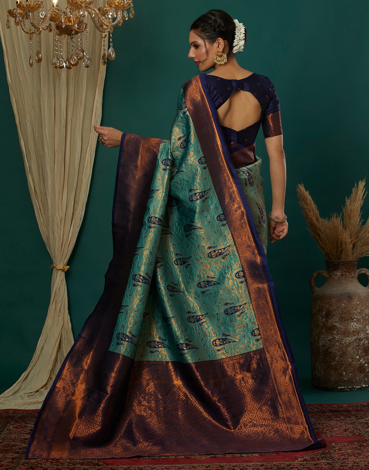 Pista Green Silk Weaving Banarasi Saree