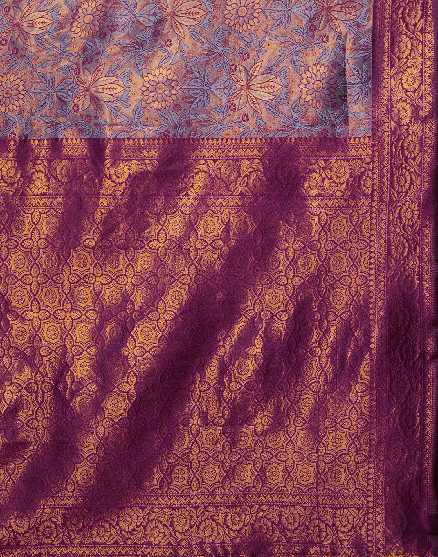 Grey Silk Weaving Banarasi Saree